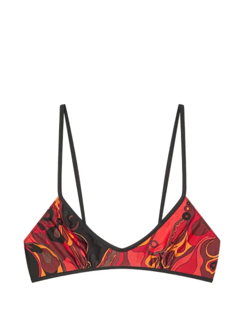 PUCCI Orchidee-print bikini top Orange 6HMX416H835