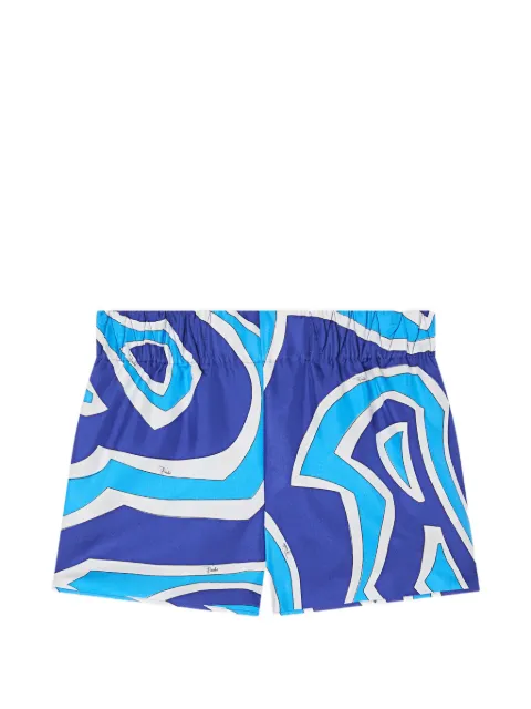 PUCCI Iride-print silk shorts Blue 6HRU256H741