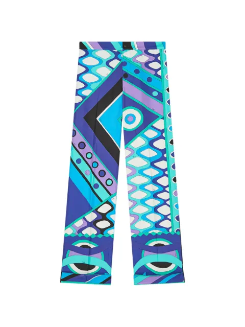 PUCCI Vivara-print silk pants Blue 6HRT116H873
