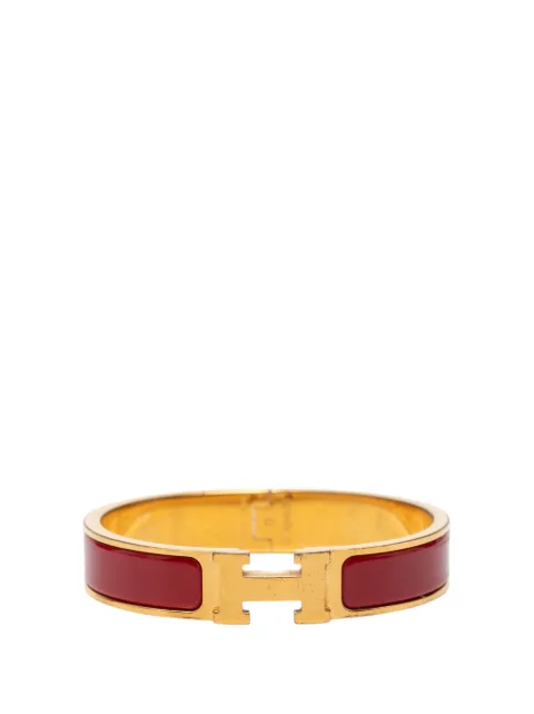 Hermès Pre-Owned 2000-2026 Narrow Enamel Clic H Bracelet PM costume bracelet Gold 6RNH3T6KFE6Z3BO8