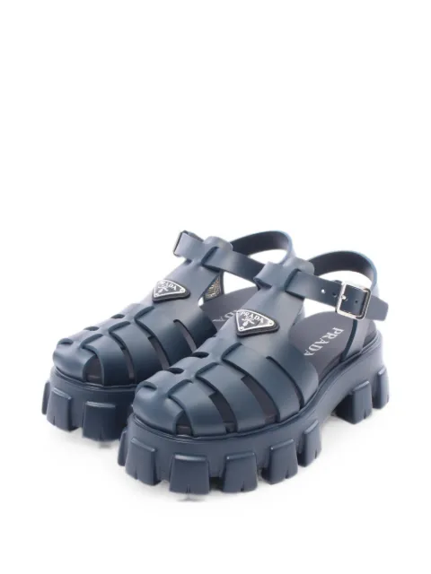 Prada Pre-Owned 2020s Monolith sandals Blue 1084040