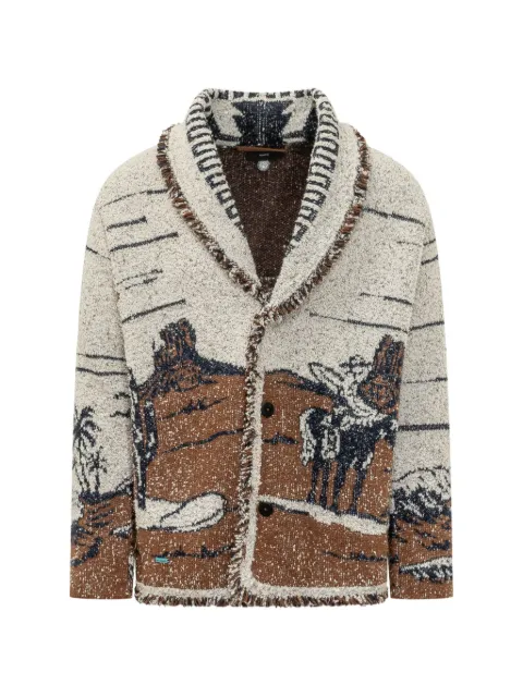 Alanui fringe-trimmed cardigan Neutrals LMHB039E26KNI0086404