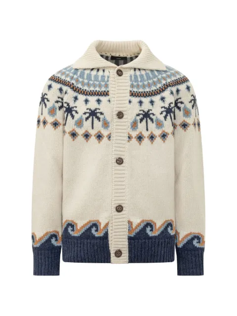 Alanui Sweet Winter jacquard-knit cardigan Neutrals LMHQ005E26KNI001