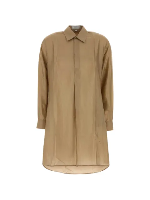 THE ROSE IBIZA Reynal silk shirt mini dress Neutrals REYNALLONGSHIRT