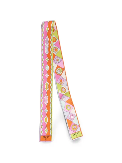 PUCCI Occhi mixed-print silk twill scarf Pink 6HGB326HC09