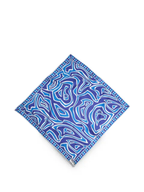 PUCCI Labirinto-print silk scarf Blue 6HGB456HC14
