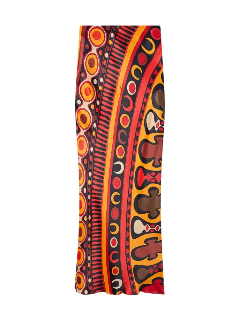 PUCCI Soleil-print orange satin skirt Orange 6HRW066H888