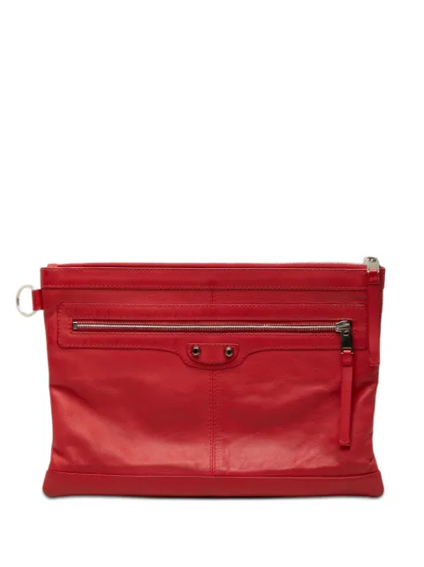 Balenciaga Pre-Owned 2016 Lambskin Motocross Classic Clip M clutch bag Red MAOSSPV9TTRKX3TH