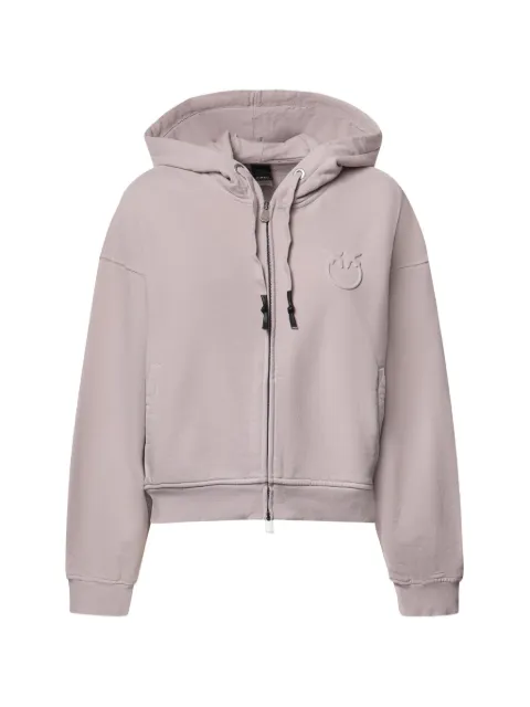 PINKO logo-embossed zip-up hoodie Pink 100938A3HT