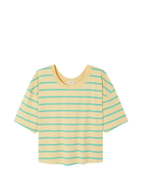 American Vintage Gixy striped T-shirt Yellow GIX02D