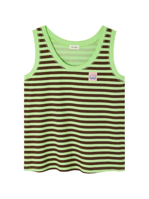 American Vintage Gixy striped tank top Green GIX01A