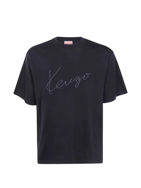 Kenzo logo-embroidered T-shirt Blue FG65TO8073LB