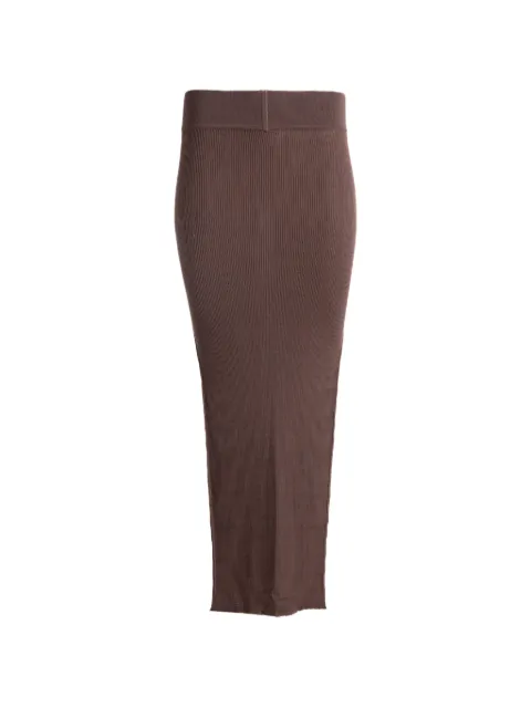 Rick Owens ribbed-knit maxi skirt Brown RP02F5619RIBM