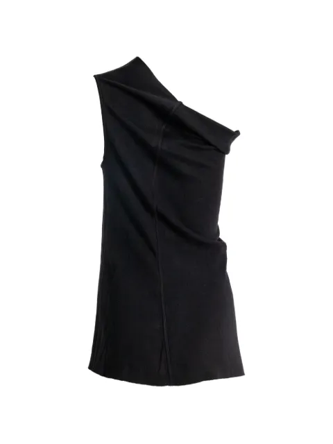 Rick Owens one-shoulder draped top Black RP02F5138JDC