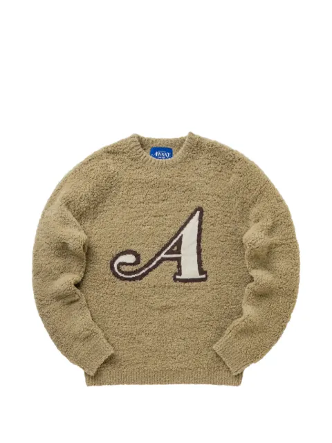 Awake NY bouclé-knit logo-patch sweater Neutrals AWKFW22KN002LATTE