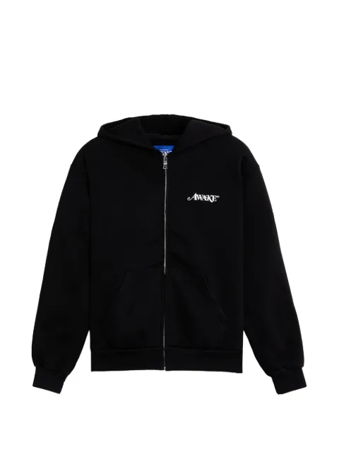Awake NY logo-print zip-up hoodie Black AWKFW24HD308BLK