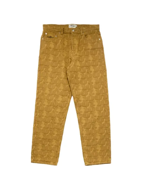 Awake NY jacquard-pattern jeans Yellow AWKFW24DM001BRN