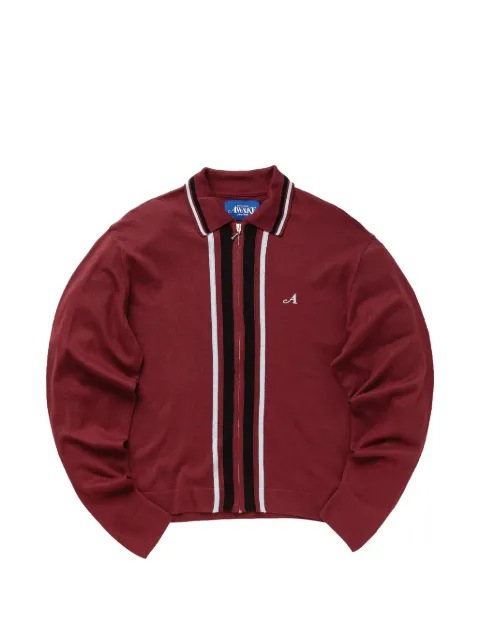 Awake NY zip-up striped cardigan Red AWKFW23KN004MER