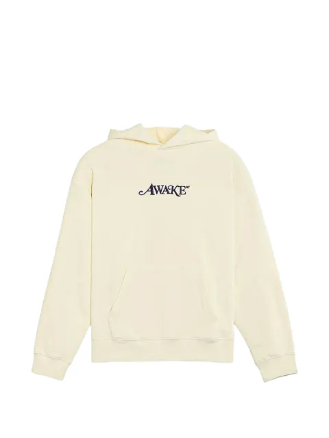 Awake NY logo-embroidered hoodie Neutrals AWKFW24HD303CRE