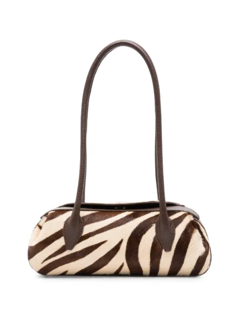 Yuzefi zebra-print shoulder bag Brown YUZPF26HBOSML076