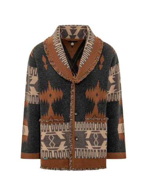 Alanui Icon jacquard cardigan Brown LMHB038E26KNI0010764