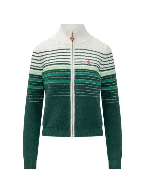 Casablanca striped zip-up cardigan Green WPF26KW139301