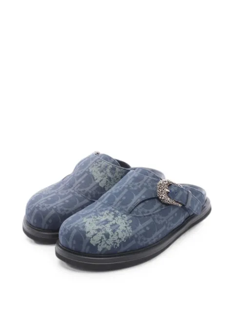 Christian Dior Pre-Owned 2010s Tears Aqua mules Blue 1084047
