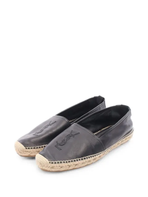 Saint Laurent Pre-Owned 2010s Cassandra logo-detail espadrilles Black 1084046