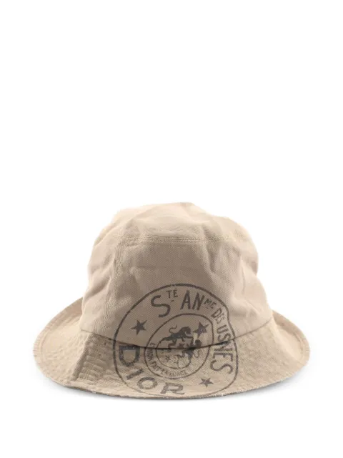 Christian Dior Pre-Owned 2010s logo-print bucket hat Neutrals 1083403
