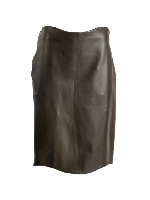 Alaïa midi leather pencil skirt Black AA9J2559C228D