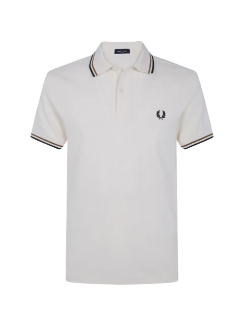 Fred Perry embroidered-logo polo shirt Neutrals FPM3600P58