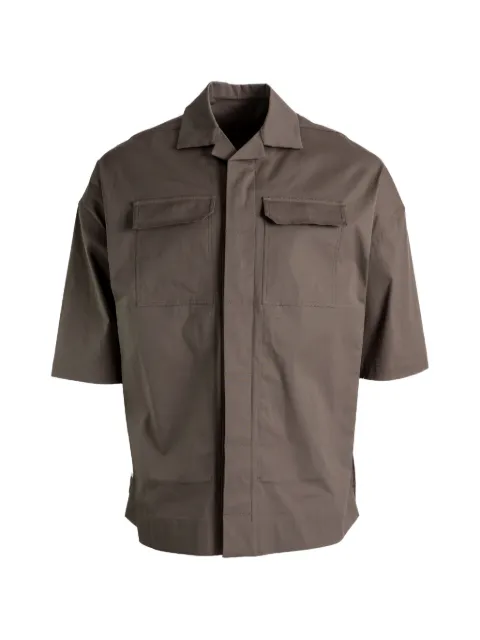 Rick Owens short-sleeved flap-pockets shirt Grey RU02F4298TE