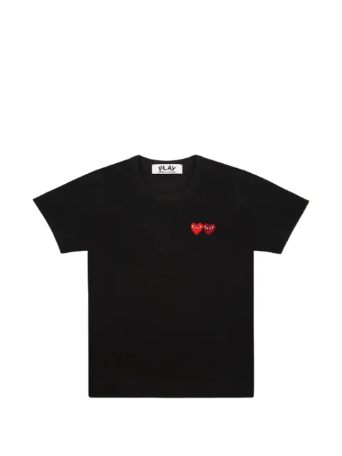Comme Des Garçons Play Kids Double Heart T-shirt Black DAXT2260511
