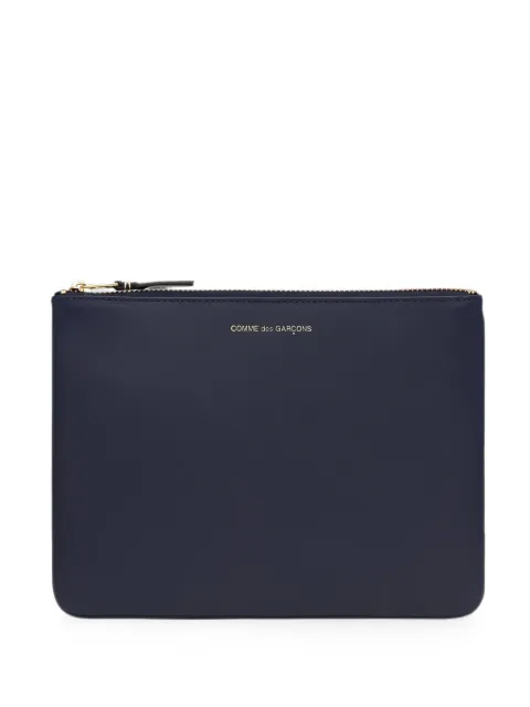 Comme Des Garçons Wallet logo-print leather pouch Blue DSA510000NAVY