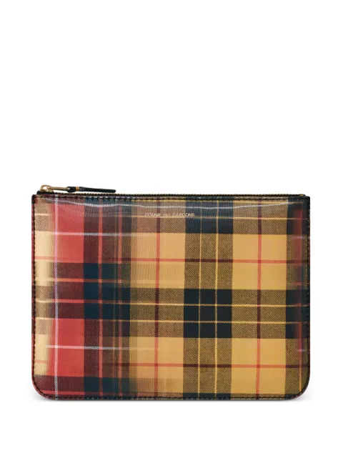 Comme Des Garçons Wallet lenticular tartan zip pouch Yellow SA5100L