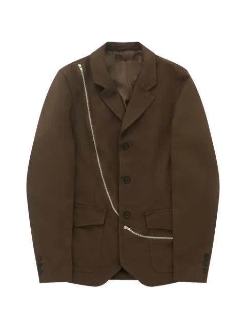 Comme Des Garçons Shirt zip-detail twill jacket Brown FQJ50905133A