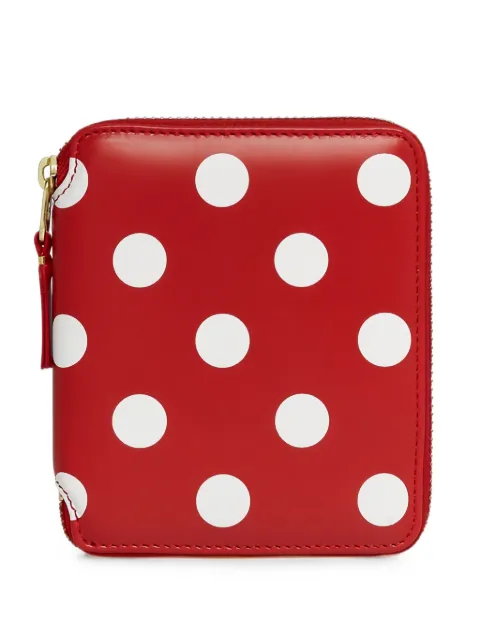 Comme Des Garçons polka-dot zip-around wallet Red SA2100PD