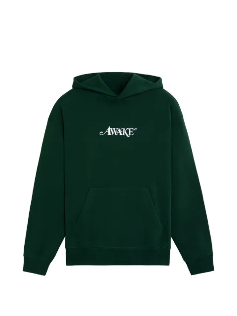 Awake NY logo-print hoodie Green AWKFW24HD303GRE