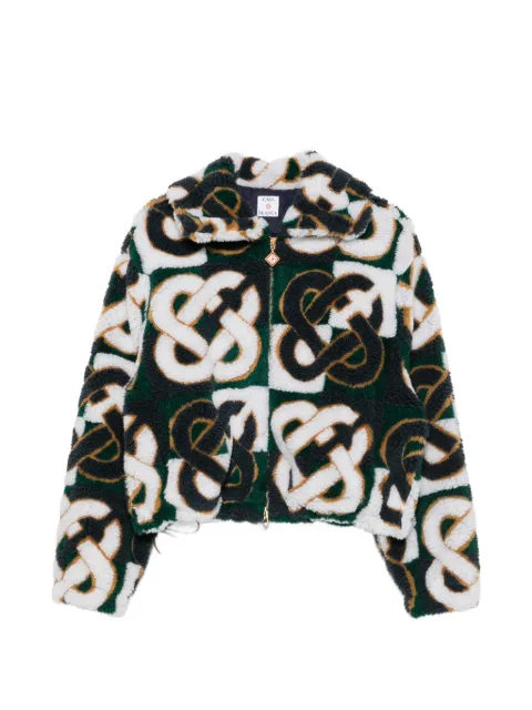 Casablanca zip-fastening monogram-print jacket White WPF26JK542