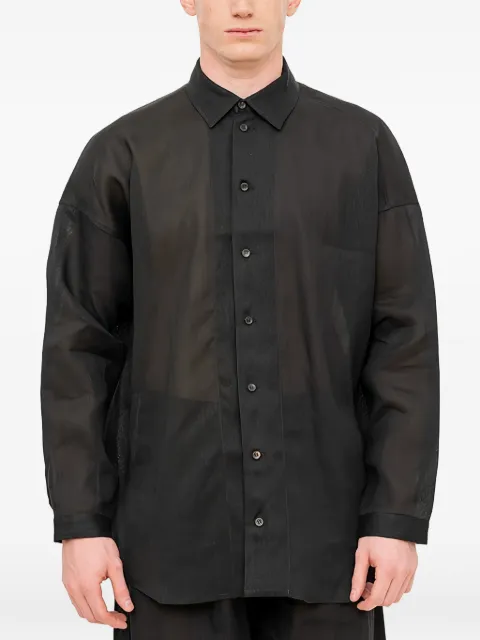 Jan Jan Van Essche sheer-twill loose-fit shirt Black PAPERSHEERTWILLLOOSEDRESSSHIRT