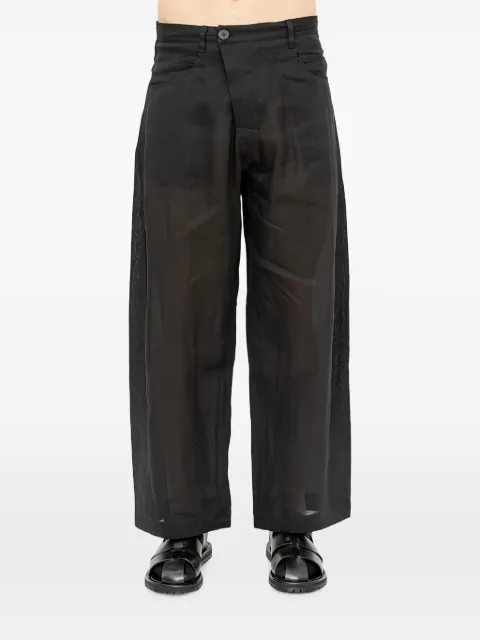 Jan Jan Van Essche sheer-twill oversized trousers Black PAPERSHEERTWILLOVERSIZED6POCKETSTROUSERS