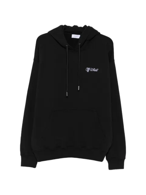 Off-White logo-embroidered hoodie Black 44MBB085F26F00U001