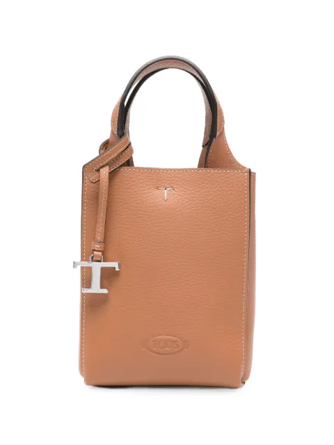 Tod's T Timeless charm leather tote bag Neutrals XBWAPAR0000QRI