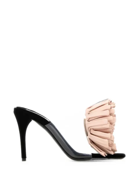Alaïa floral-detail heeled mules White AA3S2004I077