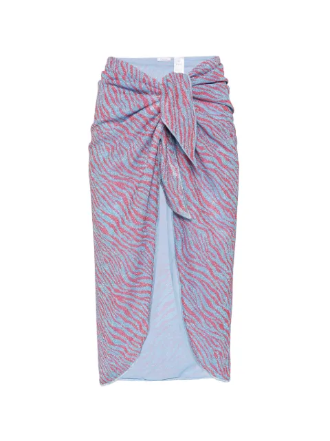 Oséree animalier-print lurex pareo Blue TGF268PRINTEDLUREX