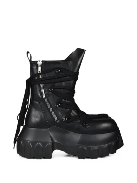Rick Owens Megalace Mega Tractor lace-up chunky-sole boots Black RU02F4867LOOW1
