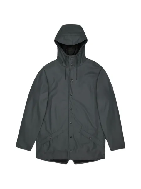 Rains hooded fishtail-hem jacket Grey 12010