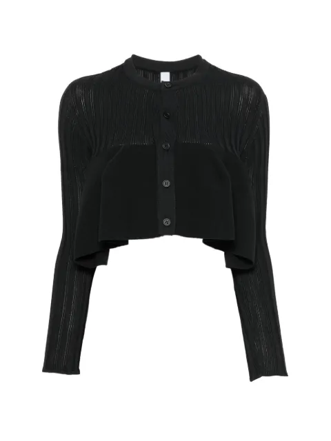 CFCL Pottery Bust Flare ribbed peplum cardigan Black CF012KE169GP00