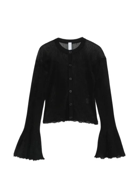 CFCL Hypha Lucent Glitter flared-sleeve cardigan Black CF012KE178GP00