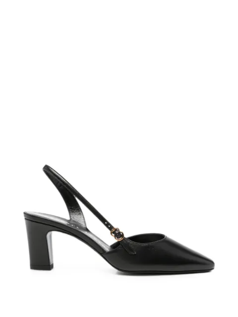 HERBERT LEVINE Ask Around buckle-detail slingback leather heeled pumps Black HBWF097